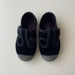 シエンタ　Cienta 22 ベロア　Tストラップ　黒　ブラック　子供　靴