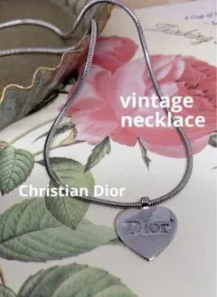 ヴィンテージ ディオール Christian Dior ネックレス ハート ロゴ