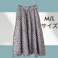 sonoソーノ花柄ジャガードタックギャザースカートM/L 通年のサムネイル