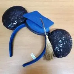 ディズニー ミッキー 卒業帽 スパンコール カチューシャ