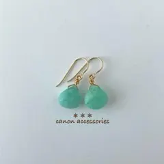 14kgfピアス / アマゾナイト マロンブリオレットカット