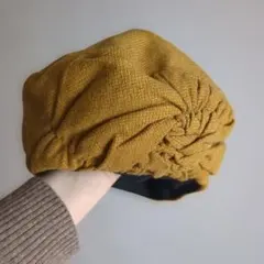 マスタード ベレー帽 おしゃれ　匿名配送　PARIS