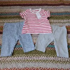 い*ま様 CLASSIC 赤と白のストライプTシャツとボトムスセットのサムネイル