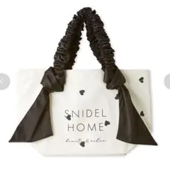 SNIDEL HOME オーガニックキャンバストート スモール ハート ブラック