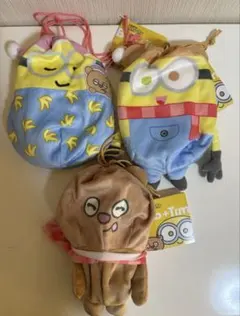 ティム　ミニオン ぬいぐるみ 巾着　ボブ＆ティム 3種セット