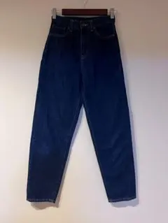 レディース　UNIQLOハイウエスト デニムパンツ インディゴブルー