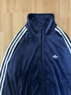 adidas ファイヤーバード トラックトップ　ベロア　Lサイズ　ネイビー