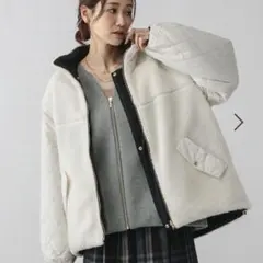 GLOBAL WORK リバーシブルキルトブルゾン