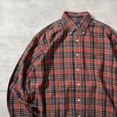 ラルフローレン古着　定番クラシックシャツブロックチェック　ポニー刺繍90年代L