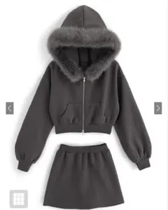 GRL セットアップ ジップパーカー ミニスカート