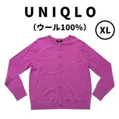 UNIQLO ユニクロ メリノクルーネックカーディガン ウール羽織 ピンク ＸＬ