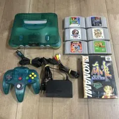 ⚠️難あり⚠️任天堂64 クリアブルー　本体　動作確認済　コントローラー　ソフト7本