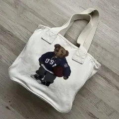90s POLO RALPH LAUREN ポロベア キャンバス トートバッグ