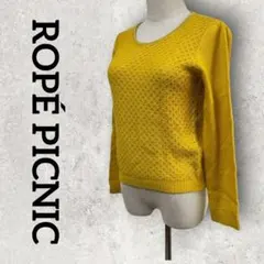 ROPE PICNIC クルーネックニット ゴールドラメ (38) イエロー