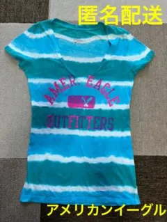 アメリカンイーグル　レディース　Tシャツ　タイダイ柄　ブルー