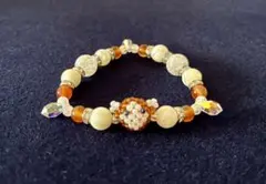 天然石手作りブレスレット　ネコNo.5