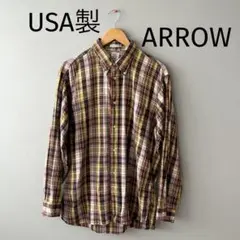 ARROW アロー　USA製　コットンシャツ　マルチカラー