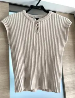 CLEIO　クレイオ　二重臼　フレンチスリーブ　サマーニット　アイボリーのサムネイル