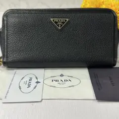 新品同様‼️ 現行　プラダ　PRADA 財布　長財布　三角ロゴ　ラウンドファスナー