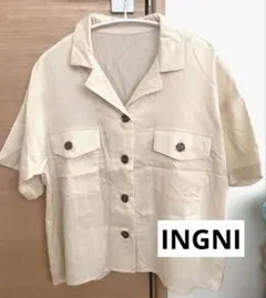 INGNI イング♦︎M♦︎ アイボリー半袖シャツ　ポケット付き　夏　カジュアルのサムネイル