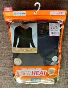 新品未使用　レディース　FIBER HEAT クルーネック長袖 3L　ブラック