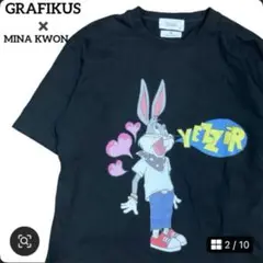 希少　グラフィクスwith MINA KWON ワーナーブラザーズ　Tシャツ　黒