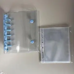 【A7 シール帳】【リフィル10枚入】6穴バインダー対応 透明シール帳 ブルー