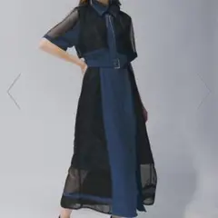 新品　HARE ハレ　パイピングシアーワンピース　ブラック　ワンピース　Ｆ