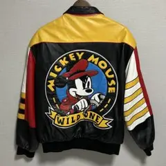 ジェフハミルトン レザージャケット ミッキーマウス スタジャン Disney 90s 90年代 ジェフハミルトン 革 ミッキーマウス ディズニー