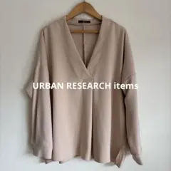 URBAN RESEARCH itemsくすみピンクVネック長袖ブラウス