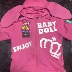 130 BABYDOLL ピンク スティッチ ディズニー 女の子 半袖パーカー