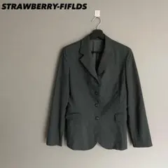 【a3022】ストロベリーフィールズ 未使用級 テーラードジャケット グレー