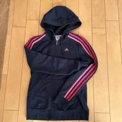 adidas レディースフード付きジャージ、ジャケット M/ピンク