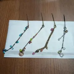 ビーズ装飾 かんざし 4本セット