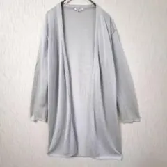【ensuite】エンスウィート ラメ混ロングカーディガン アイスブルー M