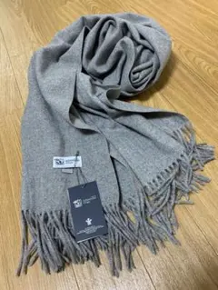 ジョンストンズ　大判カシミヤ100%グレーマフラーストールグレー人気商品