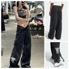 Adidas Black Wide Leg Jeansのサムネイル