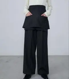 Le ELMi ストライプ柄 レイヤードパンツ