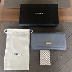 FURLA ブルーグレー 二つ折り財布
