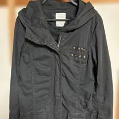 AVIREX ブラックモッズコート フード付き