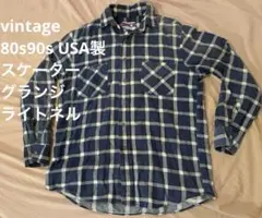 80-90s ヴィンテージ ライトネル　プリントネルシャツ チェック USA