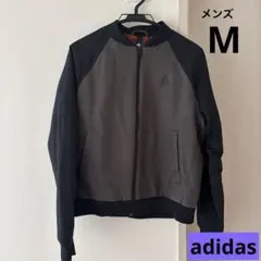 adidas ジップアップジャケット ブラック&カーキ　MA-1