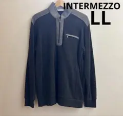 【美品】INTERMEZZO ハーフジップ ドッキングデザインニットLL