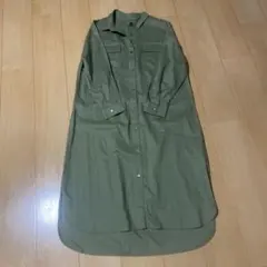 Discoat オリーブ 長袖シャツワンピース
