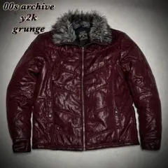 00s y2k archive grunge fur downjacket