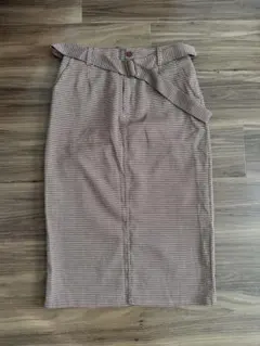 値下げ 秋冬 チェック柄タイトスカート レトロ 古着