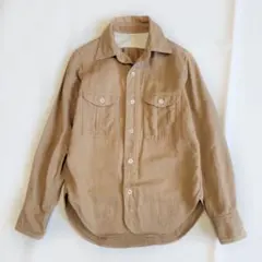 45R 現行タグ クラッシュチノ ワークシャツ コットンリネン S