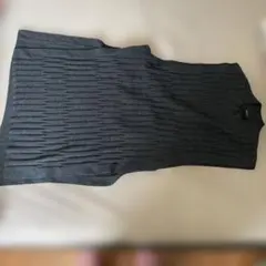 ダークグレー リブ編み ノースリーブニット　チュニックのサムネイル