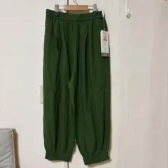しまむら　バルーンパンツSEASON REASON リネン混 グリーンM