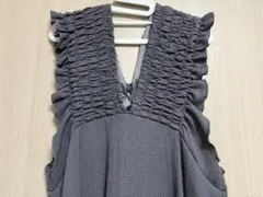 シャーリングワンピース　M グレー